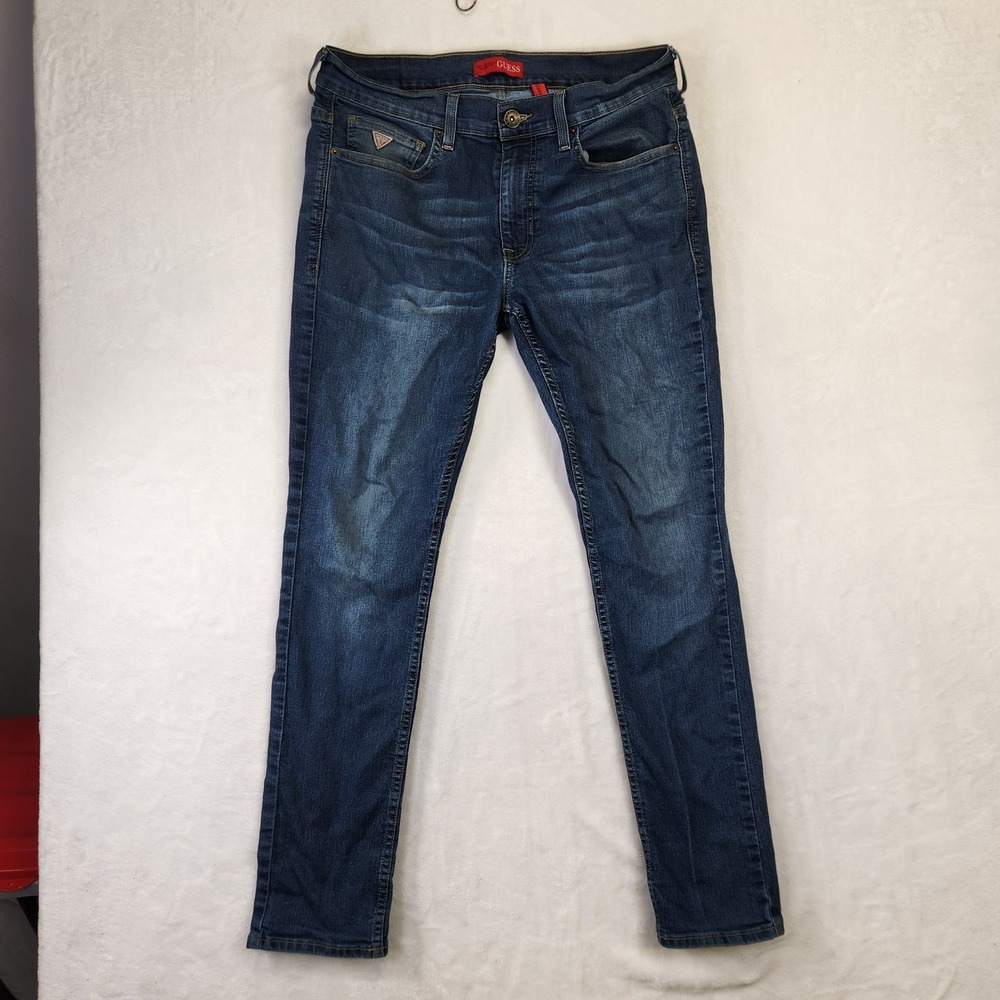 Guess Skinny Jeans Women‎ Blue Wash Stretch Denim Style JMLAN2303Q4 Size 34x32